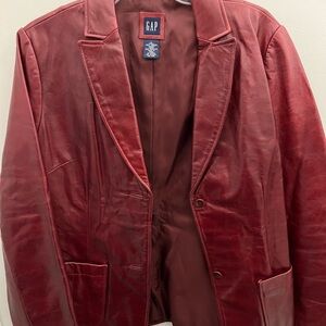 GAP Rich Red Leather Jacket